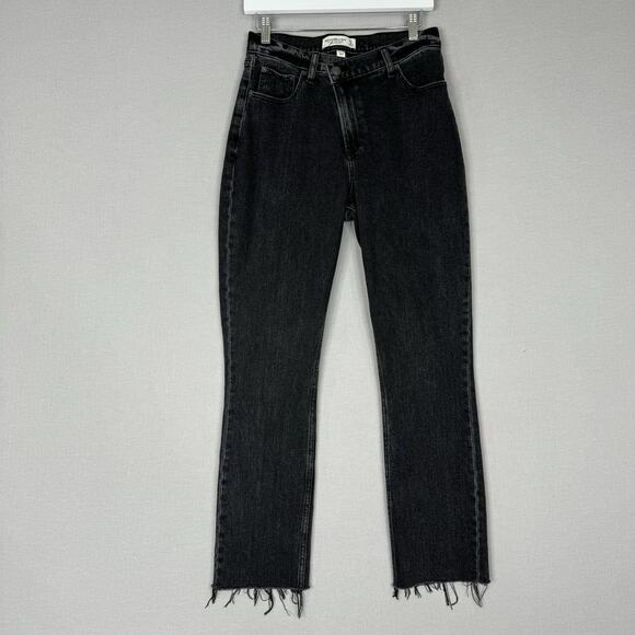 Abercrombie & Fitch Denim - Abercrombie & Fitch Womens 27 Jeans Black 90s Slim Straight Curve Love High-Rise